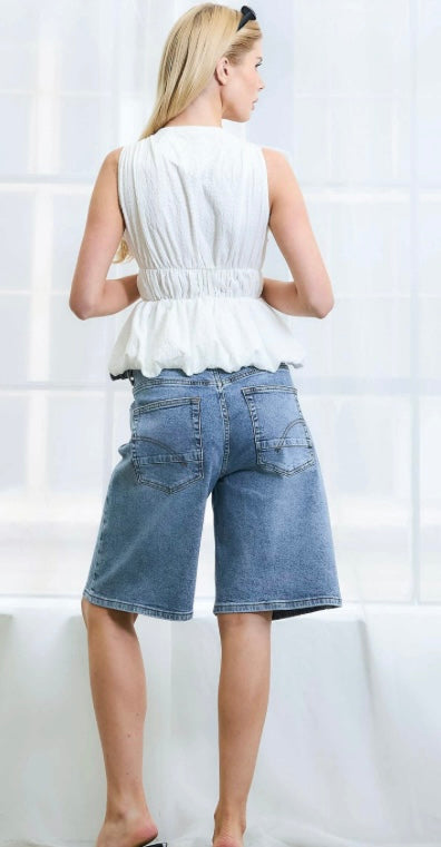 Denim Bermuda Shorts