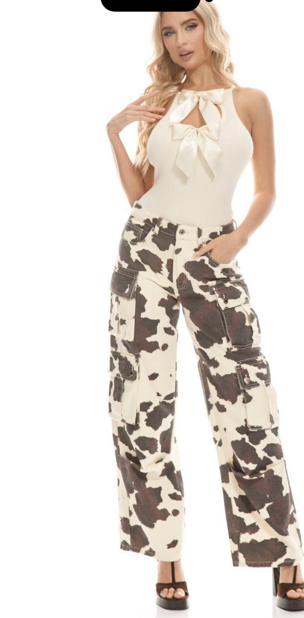 Cow Cargo Pants