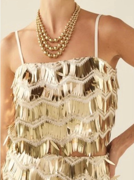 Tassel Sequin Top