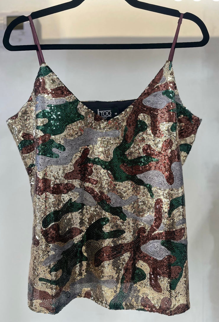 Sequin Camouflage Top